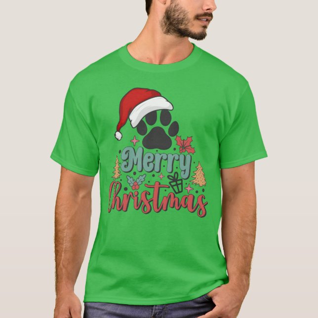 Camiseta Natal Feliz Natal Para O Presente Cão De Natal (Frente)
