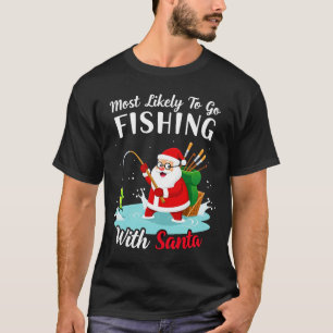 Camiseta Natal Feliz Natal Por Presente De Pesca Papai Noel