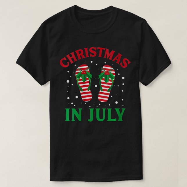 Camiseta Natal feminino em julho Infla Engraçado Praia Engr (Frente do Design)
