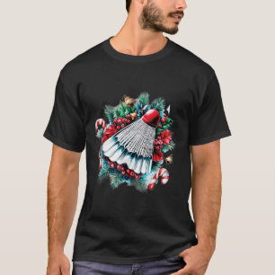 Camiseta Natal Festivo Para Amantes De Badminton, Natal
