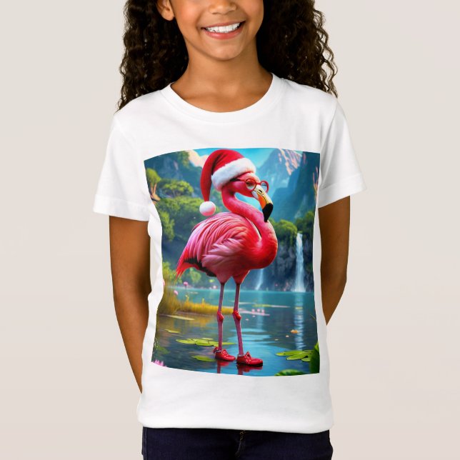 Camiseta Natal Flamingo Como Papai Noel-47476 (Frente)