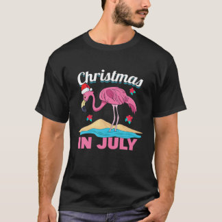 Camiseta Natal Flamingo No Natal De Julho No Natal De Julho