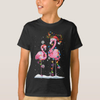 Natal Flamingo Santa Hat Xmas Lights Flamingo