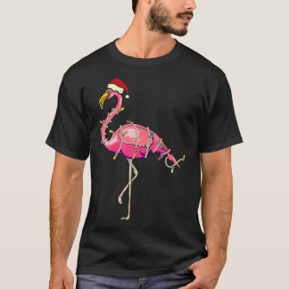 Camiseta Natal Flamingo Xmas Luzes De Presente Homens Que V