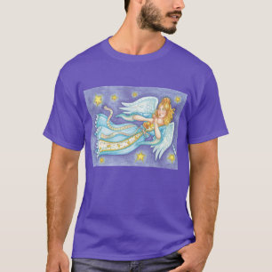 Camiseta Natal Fofo, Anjo Músico Tocando Sua Corneta