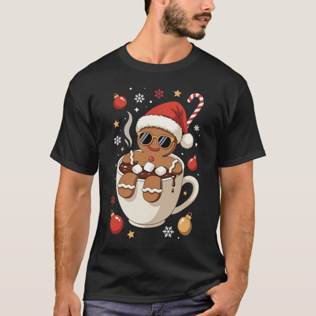 Camiseta Natal Fofo de Biscoito de Gengibre (Frente)