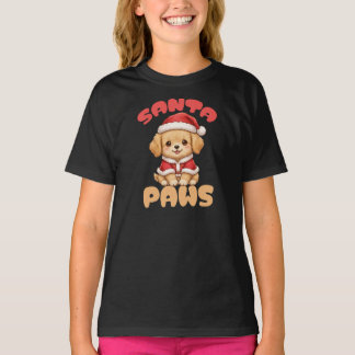 Camiseta Natal fofo do Santa Paws