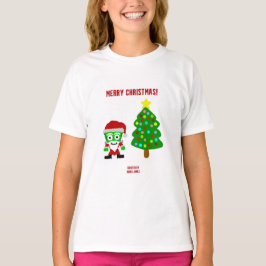 Camiseta Natal FrankenQueijos Meninas White Basic T Shirt