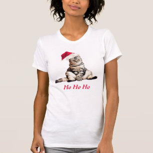 Camiseta Natal Gatinho Gatinho Gato Ho Ho Ho Ho Texto Perso