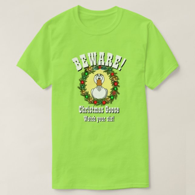 Camiseta Natal Gift Novelty Novelty CHRISTMAS GOOSE T-Shi (Frente do Design)