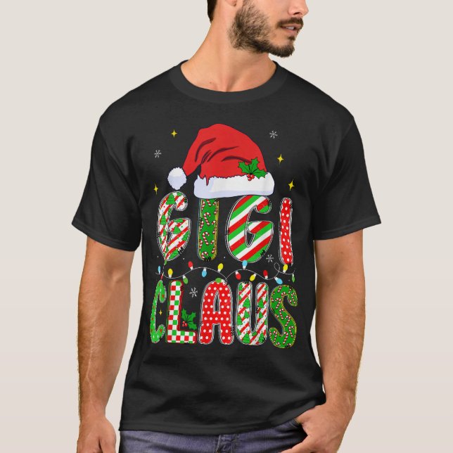 Camiseta Natal Gigi Claus Mamãe Mulher Coragem Família (Frente)