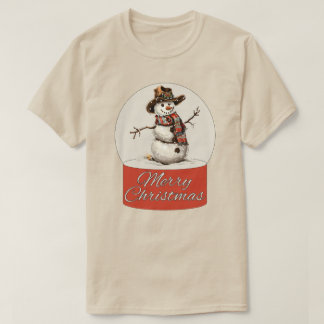 Camiseta Natal Glass Ball Snowman Feliz Natal