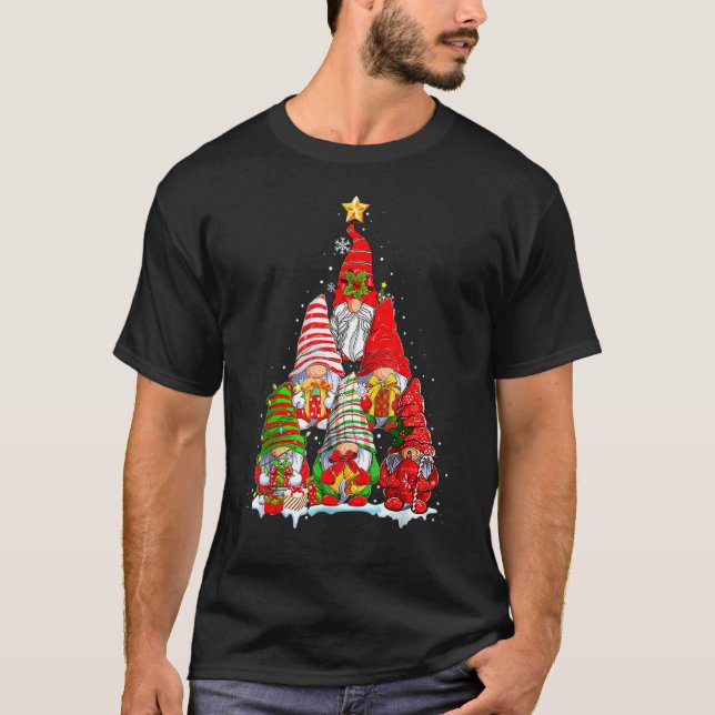 Camiseta Natal Gnome Family Pajamas Gnomas Tree Xmas (Frente)