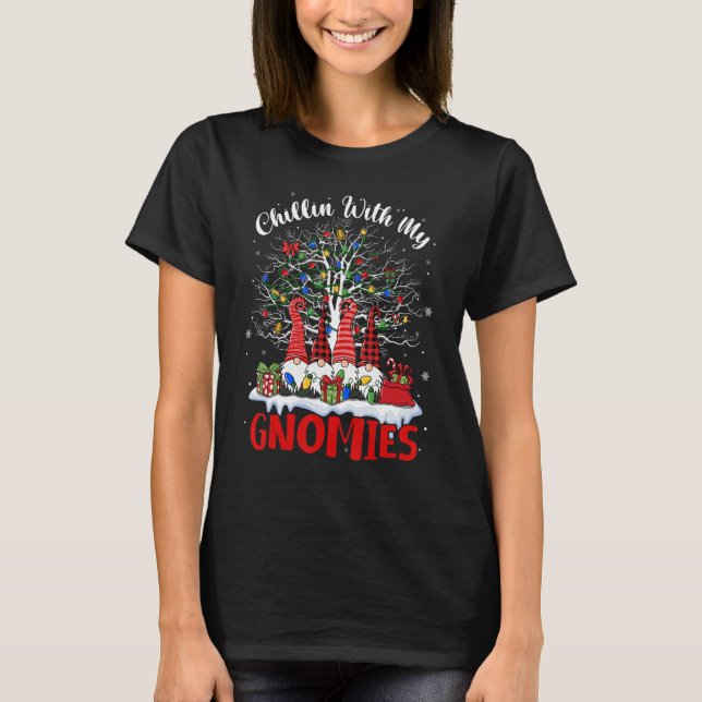 Camiseta Natal Gnomo Chillin Com Meus Gnomos Xmas Men W (Frente)