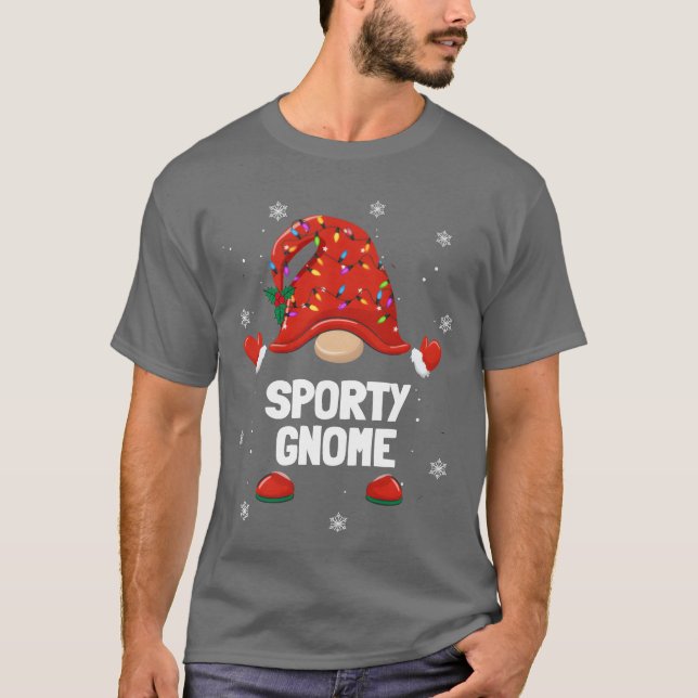 Camiseta Natal Gnomo Sporty Gnomo retr Natal (Frente)