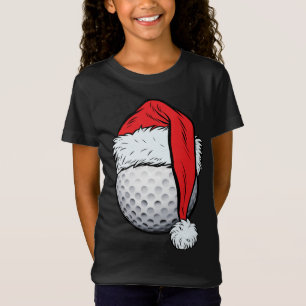 Camiseta Natal Golf Ball Santa Hat Engraçado Esporte Natal