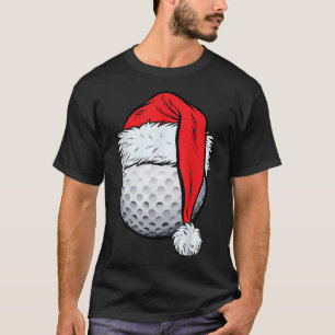 Camiseta Natal Golf Ball Santa Hat Xmas Golfing Boys Me