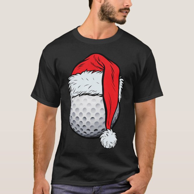 Camiseta Natal Golf Ball Santa Hat Xmas Golfing Boys Me (Frente)