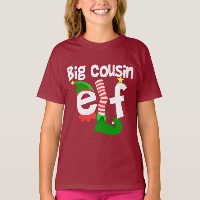 Camiseta Natal grande do duende do primo (Frente)
