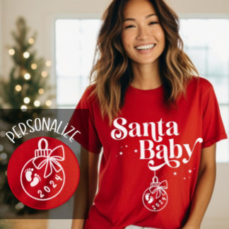 Camiseta Natal Gravidez Papais noeis de Anúncio
