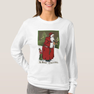 Camiseta Natal GreetingSanta com cavalo de madeira
