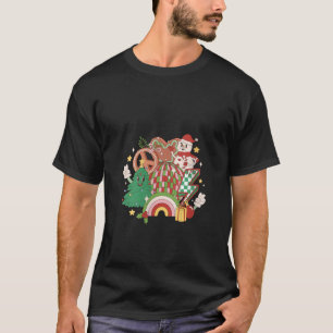 Camiseta Natal Groovy Retro Xmas Party V Neck