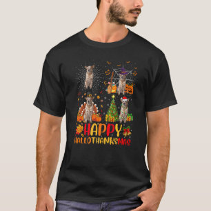 Camiseta Natal Halloween Cão Bovino Australiano Hallotha