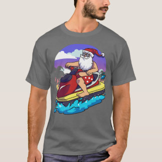 Camiseta Natal Havaiano - Papai Noel Jet Skiing