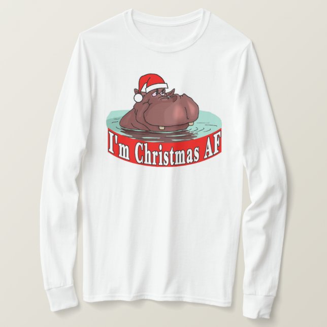 Camiseta Natal Hippopotamus (Frente do Design)