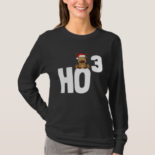 Camiseta Natal Ho 3 ao Cubo Ho Ho Professor de Matemática