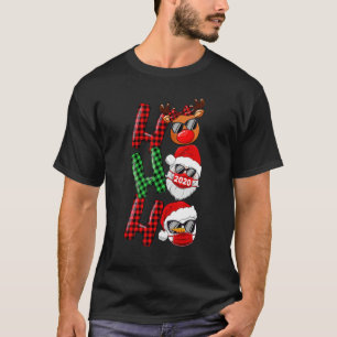 Camiseta Natal Ho Ho Papais noeis Reindeer Snowman Face Mas