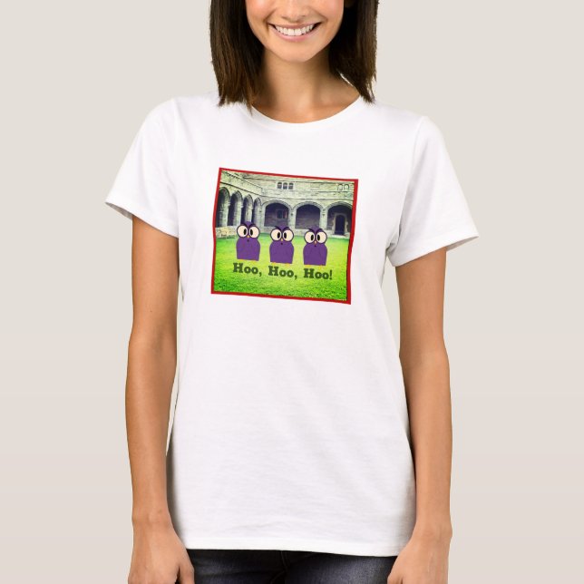 Camiseta Natal Hoo Hoo Trio de Corujas Cloisters (Frente)
