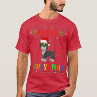 Camiseta Natal Igual à Design de Terrier Boston Light
