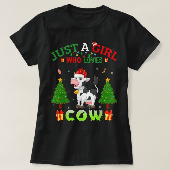 Camiseta Natal Igualável Só Uma Menina Que Lov (Frente do Design)