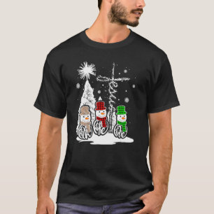 Camiseta Natal Jesus Faith Hope ama Snowman Christian