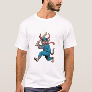 Camiseta Natal Jogando Hóquei no Gelo Assustador Natal Espo