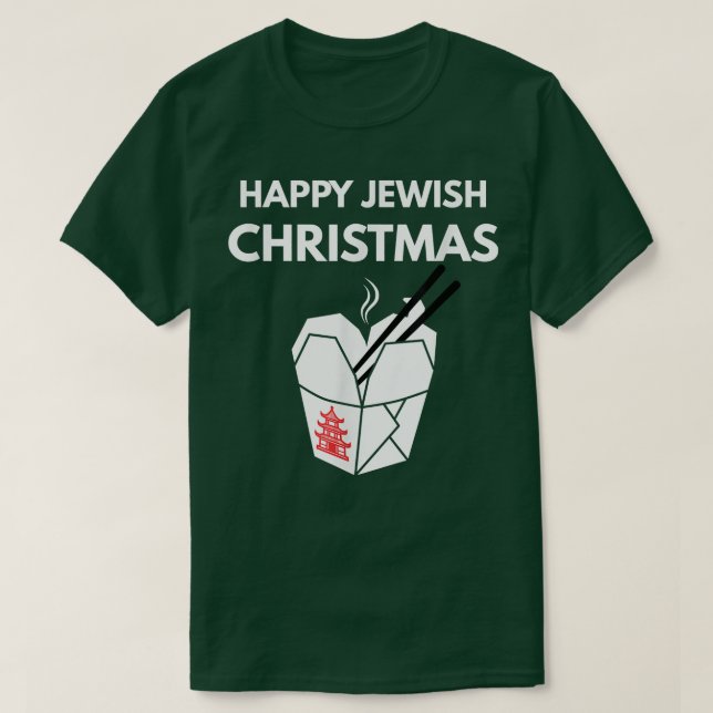 Camiseta Natal Judaico Takeout Chinês (Frente do Design)