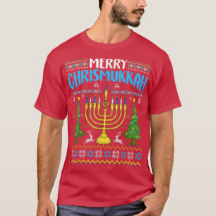 Camiseta Natal Judeu e Judeu Natal Hanukkah Feliz Natal