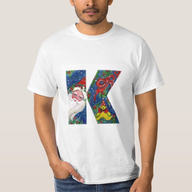 CAMISETA NATAL K CARTA/SANTA CLAUS COM BORRACHA VERMELHA (Frente)