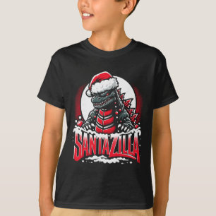 Camiseta Natal Kaiju Santazilla Monstro Japonês Dinossa