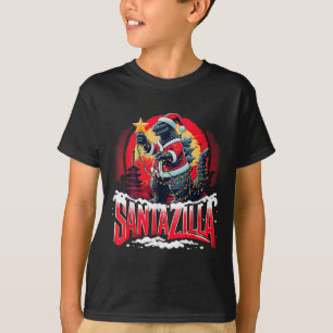 Camiseta Natal Kaiju Santazilla Monstro Japonês Dinossauro