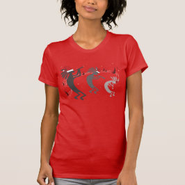 Camiseta Natal Kokopelli Damas Vermelhas