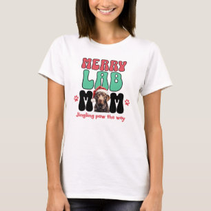 Camiseta Natal Labrador Cachorro Mãe