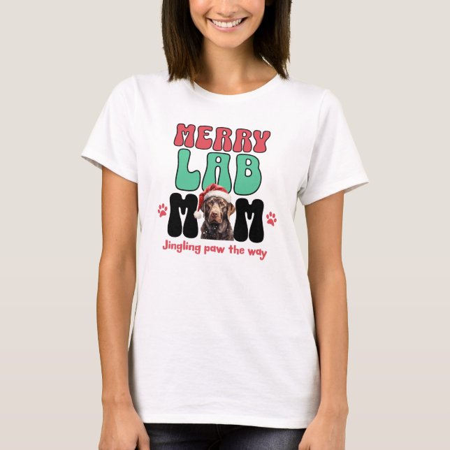 Camiseta Natal Labrador Cachorro Mãe (Frente)