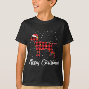 Camiseta Natal Labrador Retriever Red Xadrez Cachorro P