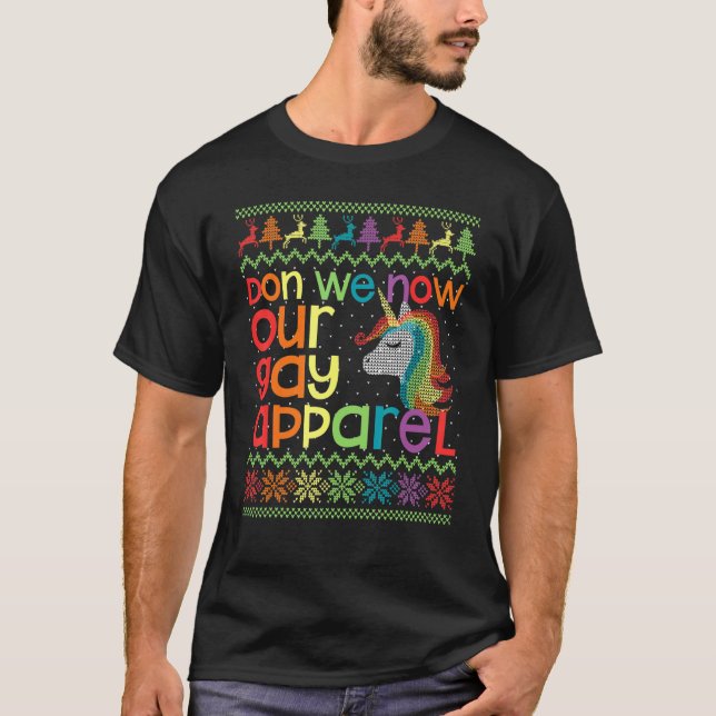 Camiseta Natal LGBT Don Nós Agora Nosso Roupa Gay Rainbow (Frente)