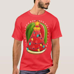 Camiseta Natal Lights Tropical Watermelon Hawaiian Chri