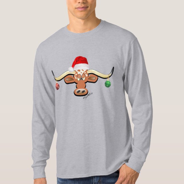 Camiseta Natal Longhorn Steer (Frente)