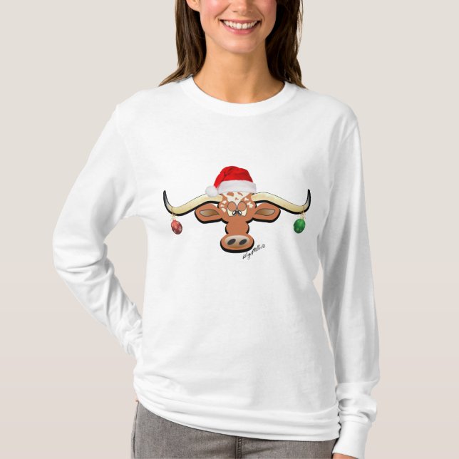 Camiseta Natal Longhorn Steer (Frente)