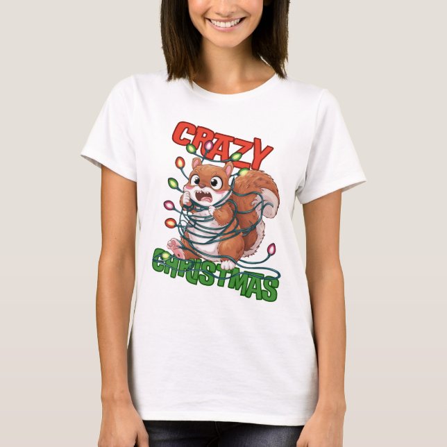 Camiseta Natal Louco: Esquilo Frustrado (Frente)